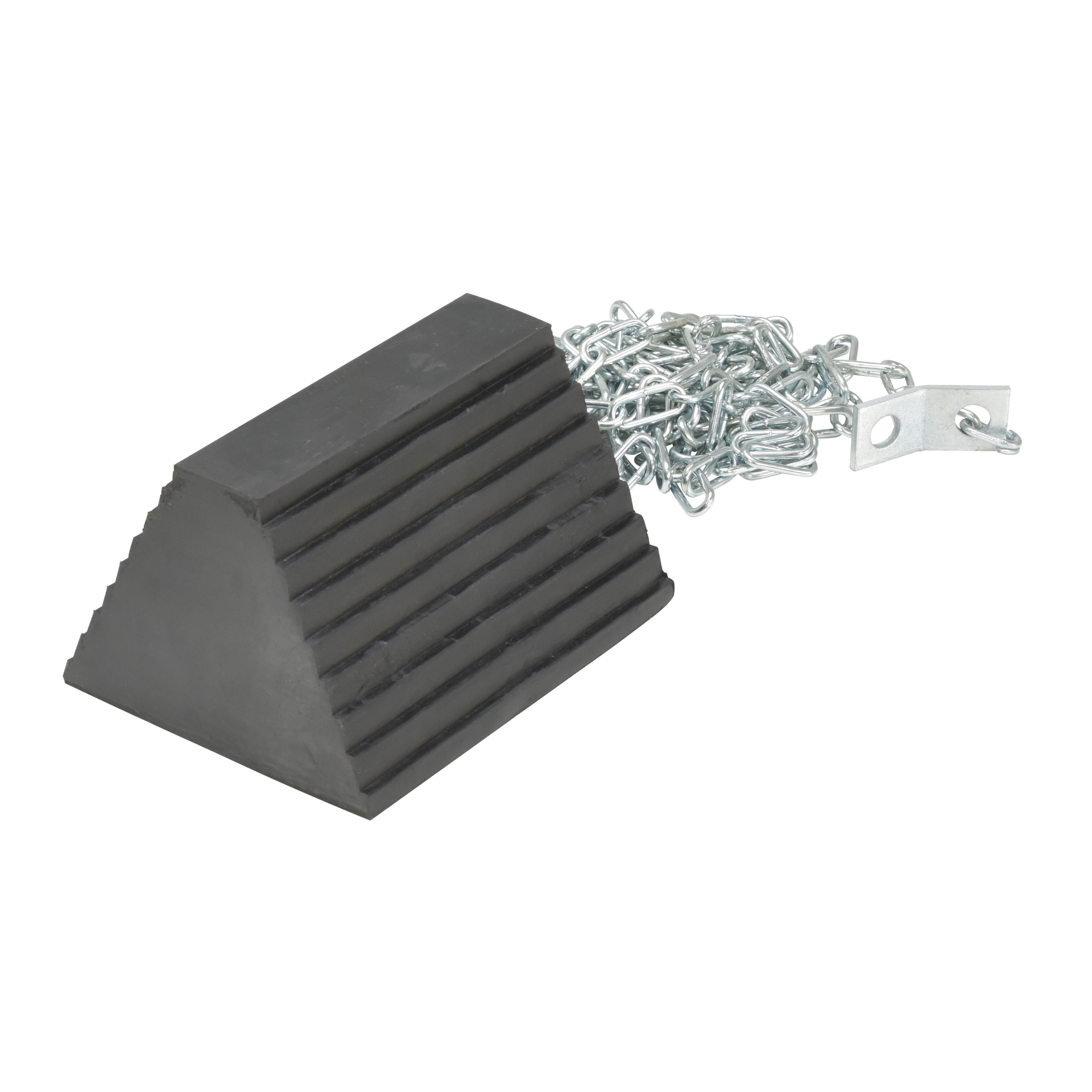 Vestil Wheel Chock with Chain Hanger - 9.25in., Rubber, Heavy-Duty, Model# RWC-8/OH-15-HD